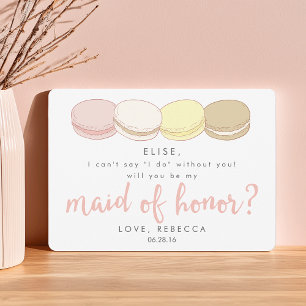 Invitation Soyez ma femme d'honneur   Macarons français