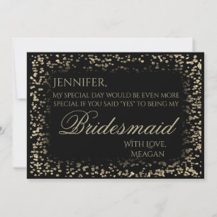 Invitation Soyez ma servante d'État Confetti noir et or