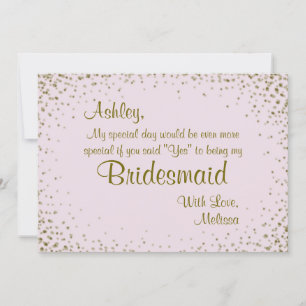 Invitation Soyez ma servante d'État Gold Confetti sur Blush