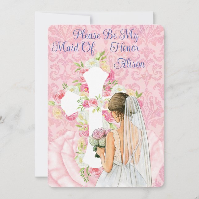 Invitation Soyez ma servante d'honneur Personnalisez (Devant)