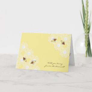 Invitation Soyez mes abeilles juniors de miel de demoiselle