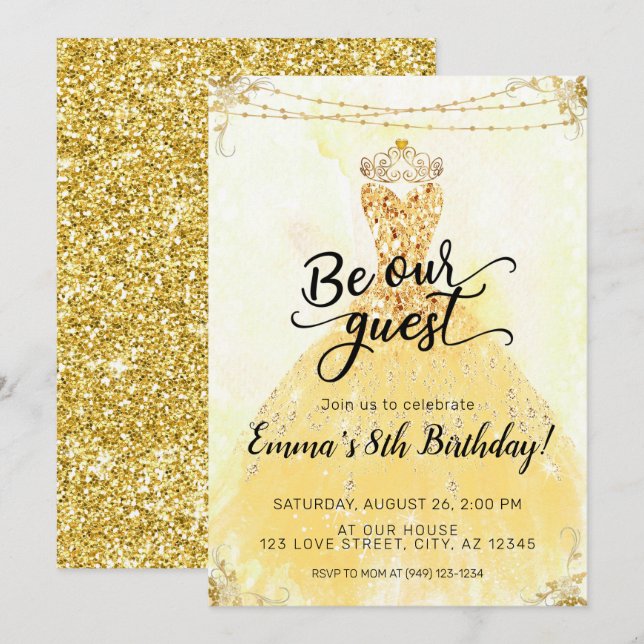 Invitation Soyez notre invité Anniversaire (Devant / Derrière)