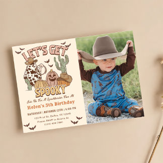 Invitation Soyons Éffrayants 5e anniversaire Western Party ph