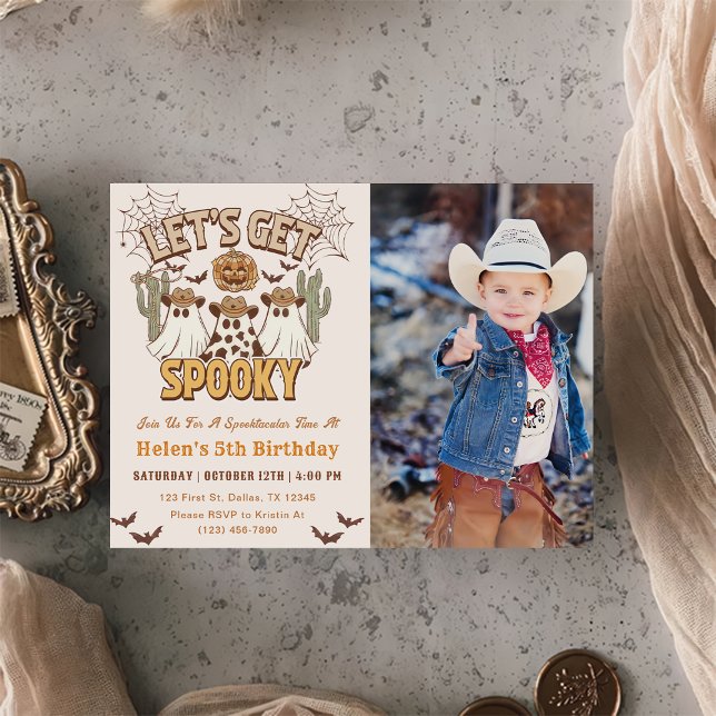 Invitation Soyons Éffrayants 5e anniversaire Western Party ph (Créateur téléchargé)
