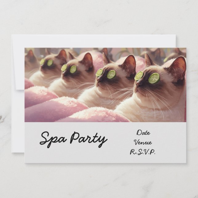 Invitation Spa Cat Party en traitement spa (Devant)