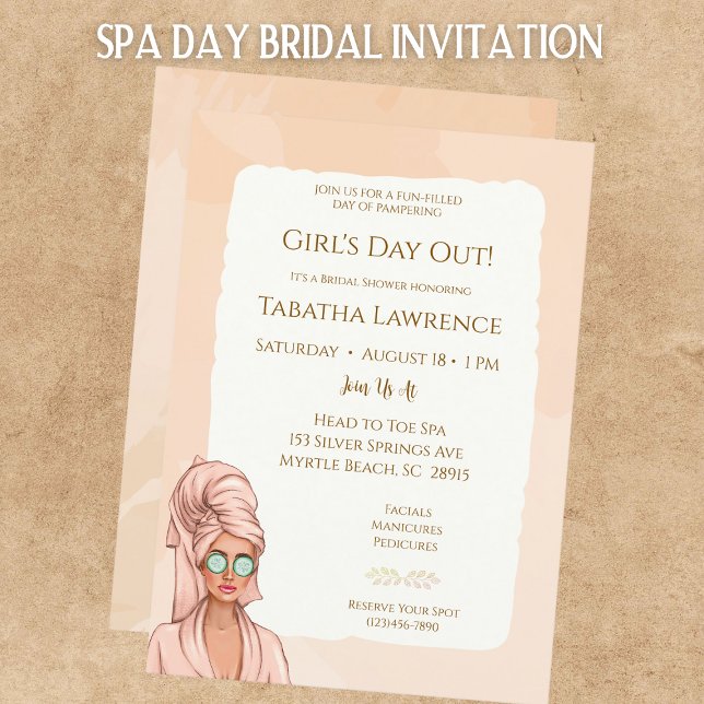 Invitation Spa de la douche nuptiale de la Journée (Créateur téléchargé)