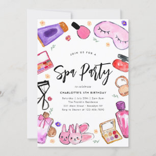 Invitation Spa de pyjama de bois de maquillage Chic Glam Girl