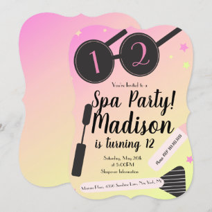 Invitation Spa Filles Anniversaire Slepover de maquillage