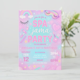 Invitation Spa-Jama Spa Et Dormir Fête D'Anniversaire