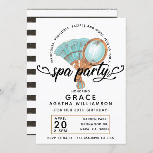 Invitation Spa Jour Anniversaire Vintage