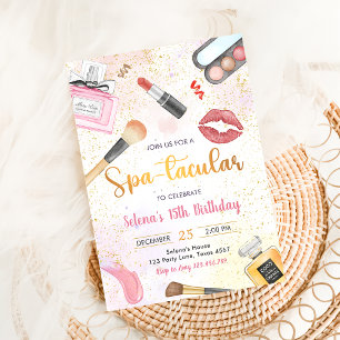 Invitation Spa Party Glam Maquillage Anniversaire