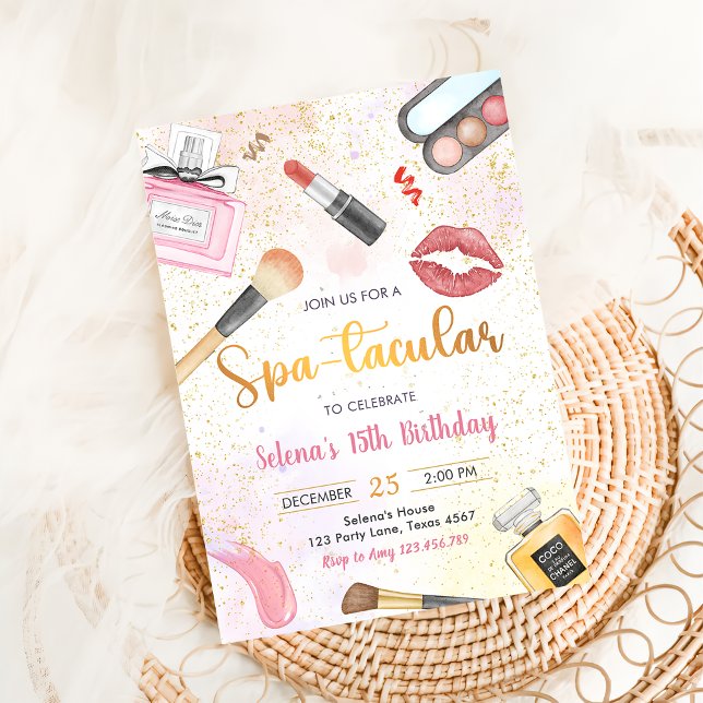 Invitation Spa Party Glam Maquillage Anniversaire (Créateur téléchargé)