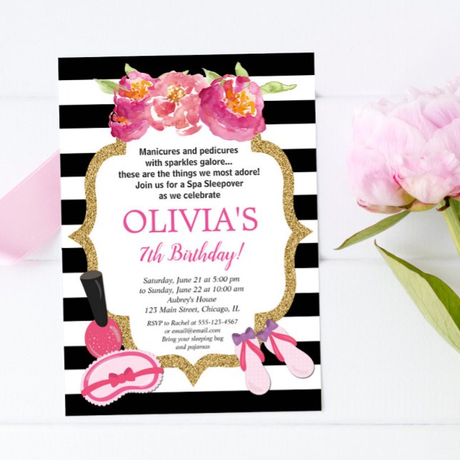 Invitation Spa Sleepover fête d'anniversaire (Créateur téléchargé)