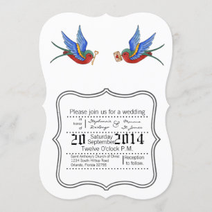 Invitation Spa traditionnel de tatouage d'oiseaux 5x7 Faire-p