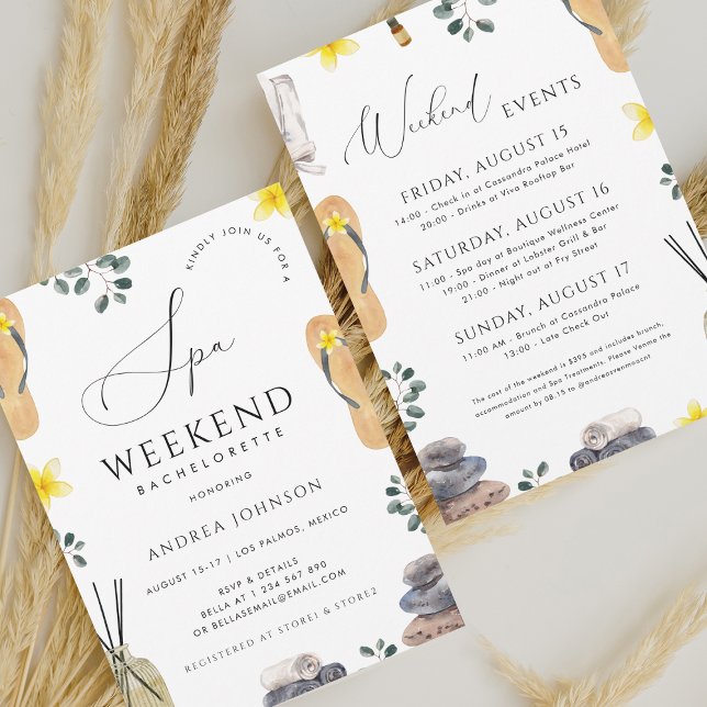 Invitation Spa Week-end Bachelorette Journée Fille Bien-être (Créateur téléchargé)