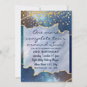 Invitation Space Adventure Galaxy Child 2e anniversaire