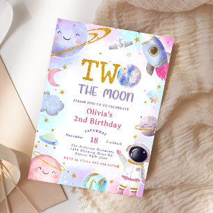 Invitation Space Anniversaire Party Two The Moon 2e anniversa