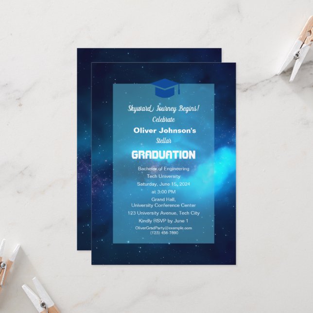 Invitation Space Classic Simple Graduation (Devant/Arrière en situation)