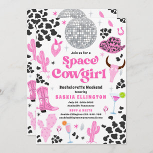 Invitation Space Cowgirl Bachelorette Week-end Itinéraire