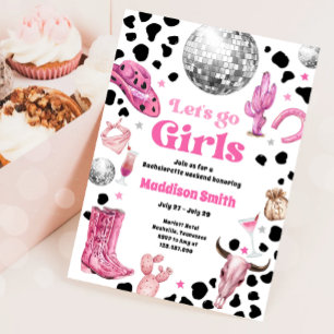 Invitation Space Cowgirl Disco Rodeo Bachelorette Week-end