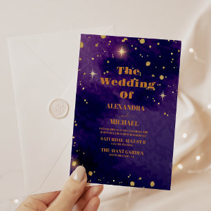 Invitation Space Nebula Purple Galaxy Mariage
