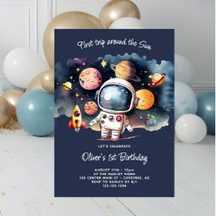Invitation Space Party Premier voyage autour du soleil