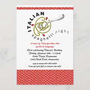 Invitation Spaghetti Italienne