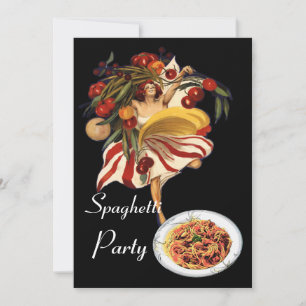 INVITATION SPAGHETTI PARTY DANCE, CUISINE ITALIENNE ET TOMATE