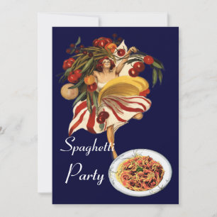 INVITATION SPAGHETTI PARTY DANCE, CUISINE ITALIENNE ET TOMATE