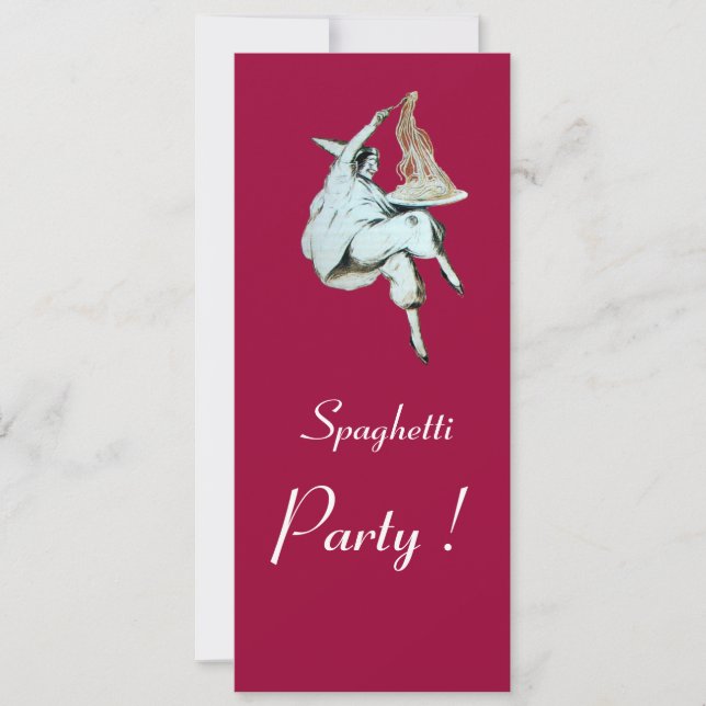 Invitation SPAGHETTI PARTY, ITALIAN KITCHEN dîner rouge, brun (Devant)