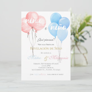Invitation Spanish Gender Reveal