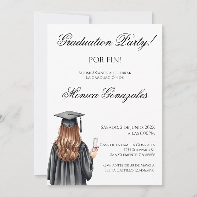 Invitation Spanish graduation  (Devant)