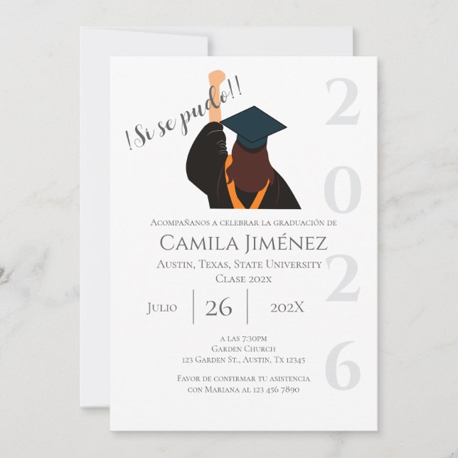 Invitation Spanish Graduation Invitation: Class of 2026 (Devant)