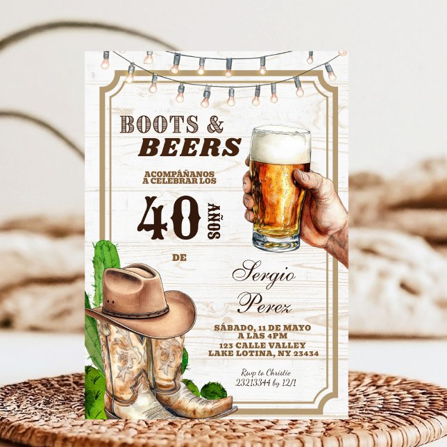 Invitation Spanish Mexican Cowboy Adult Man (Créateur téléchargé)