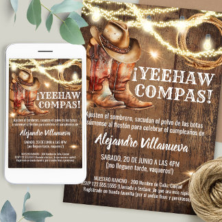 Invitation Spanish Mexican Cowboy Cumpleaños Vaquero