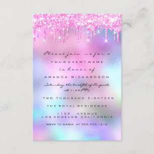 Invitation Spark Fuchsia Drips Rose saumon Mariage Douzième