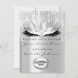 Invitation Spark Sweet 16th Drip Maquillage nuptiale gris de 