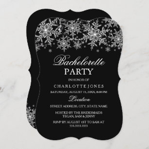 Invitation Sparkel Crystal Snowflake Bachelorette Party