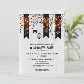 Invitation Sparkle Bunting Halloween Party