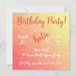 Invitation Sparkle du lever du soleil - Anniversaire