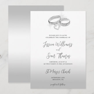 Invitation Sparkle Mariage anneaux Mariage de décoration