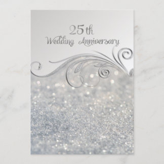 Invitation Sparkle Silver 25e Anniversaire de Mariage-ver2