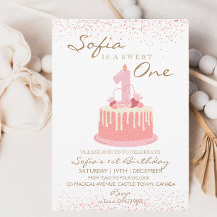 Invitation Sparkle Sweet Un 1er anniversaire fête