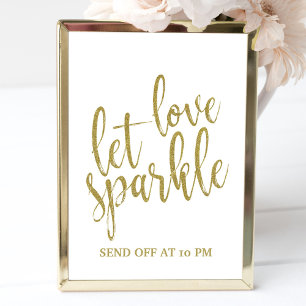 Invitation Sparkler Envoyer Or Mariage abordable Signer