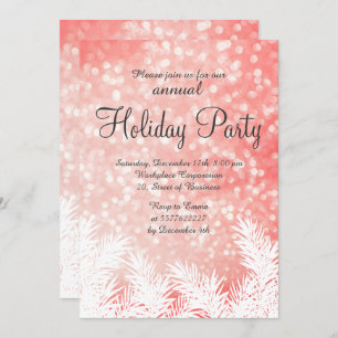Invitation Sparkles bokeh hiver pins les vacances d'entrepris