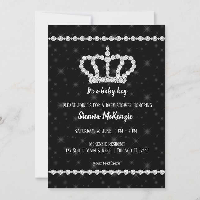 Invitation Sparkling Diamond Crown - choisissez votre arrière (Devant)