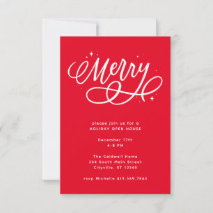 Invitation Sparkly Bubbly Script Merry Holiday