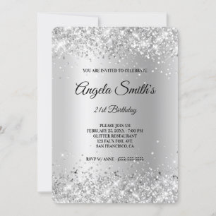 Invitation Sparkly Silver Parties scintillant Satin Foil 21e 