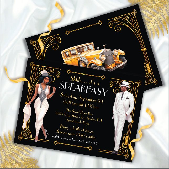 Invitation Speakeasy Flapper Great Gatsby Harlem Nights (Créateur téléchargé)