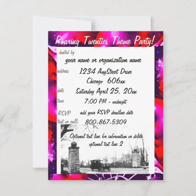 Invitation Speakeasy Interdiction Theme Party (Devant)